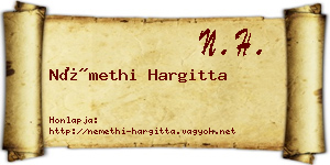 Némethi Hargitta névjegykártya